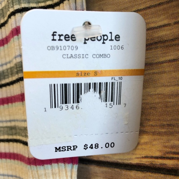 Free People Put A Stripe On It Bodysuit Size Small NWT - Picture 4 of 4